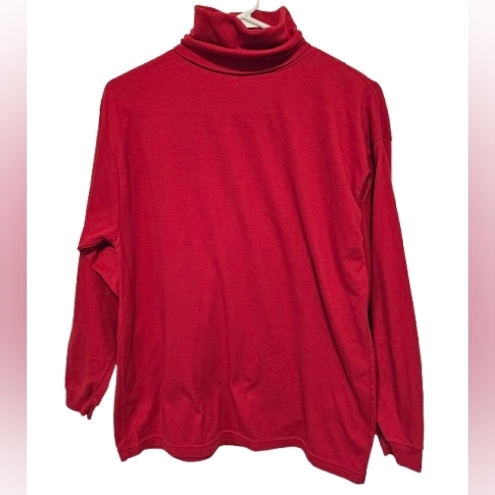 Venezia Vintage 90s Red Turtleneck Long Sleeve Top Womens Size Medium Says 18